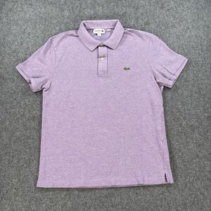 Lacoste Polo Shirt Men's 5 (Measures Large) Short Sleeve Slim Fit Purple